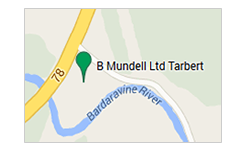B Mundell Haulage and Parcel tarbet map
